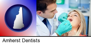 Amherst, New Hampshire - a dentist examining teeth