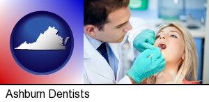 Ashburn, Virginia - a dentist examining teeth