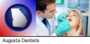 Augusta, Georgia - a dentist examining teeth