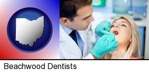 Beachwood, Ohio - a dentist examining teeth