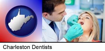 a dentist examining teeth in Charleston, WV