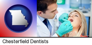 Chesterfield, Missouri - a dentist examining teeth