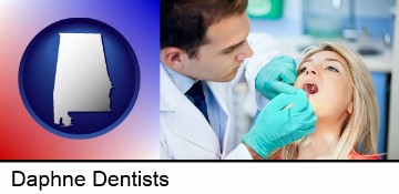 a dentist examining teeth in Daphne, AL