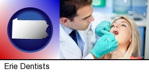 Erie, Pennsylvania - a dentist examining teeth