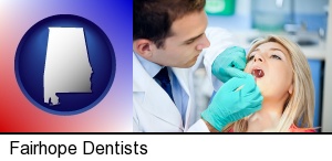 Fairhope, Alabama - a dentist examining teeth