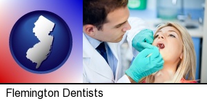 Flemington, New Jersey - a dentist examining teeth