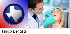 Frisco, Texas - a dentist examining teeth