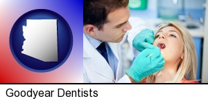 Goodyear, Arizona - a dentist examining teeth