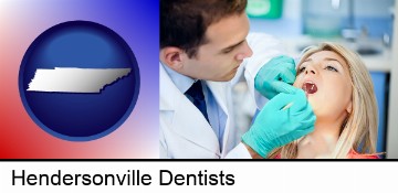 a dentist examining teeth in Hendersonville, TN