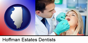 a dentist examining teeth in Hoffman Estates, IL
