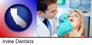 Irvine, California - a dentist examining teeth
