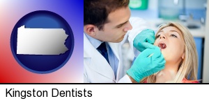 Kingston, Pennsylvania - a dentist examining teeth