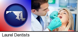 Laurel, Maryland - a dentist examining teeth