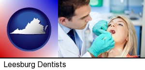a dentist examining teeth in Leesburg, VA