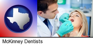 McKinney, Texas - a dentist examining teeth