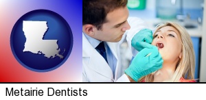Metairie, Louisiana - a dentist examining teeth
