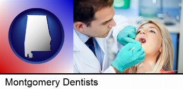 a dentist examining teeth in Montgomery, AL