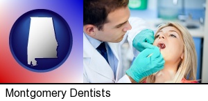 Montgomery, Alabama - a dentist examining teeth