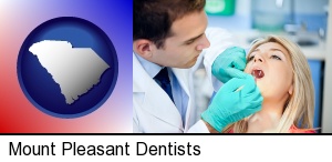 Mount Pleasant, South Carolina - a dentist examining teeth