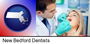 New Bedford, Massachusetts - a dentist examining teeth
