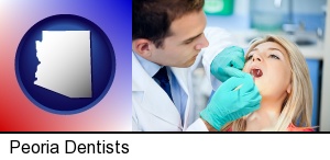 Peoria, Arizona - a dentist examining teeth