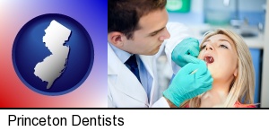 Princeton, New Jersey - a dentist examining teeth