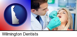 Wilmington, Delaware - a dentist examining teeth