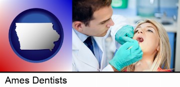 a dentist examining teeth in Ames, IA