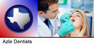 a dentist examining teeth in Azle, TX