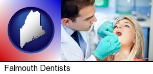 a dentist examining teeth in Falmouth, ME