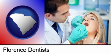 a dentist examining teeth in Florence, SC