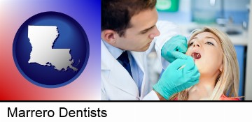 a dentist examining teeth in Marrero, LA