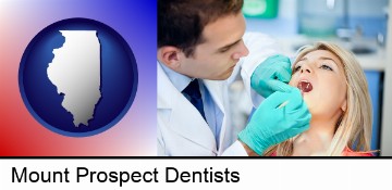 a dentist examining teeth in Mount Prospect, IL