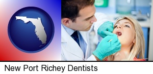 New Port Richey, Florida - a dentist examining teeth